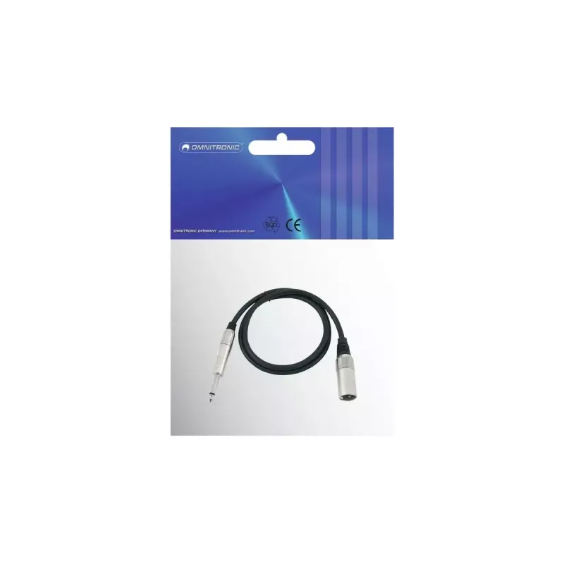 Cable de audio Omnitronic 3022519A 0,9 m XLR 6,35 mm Negro