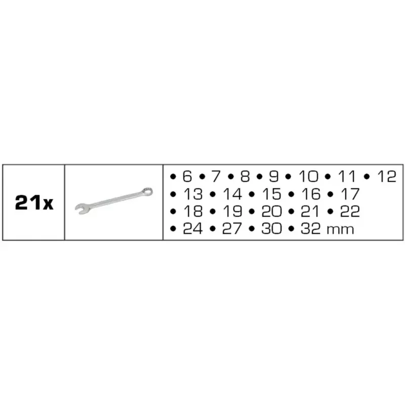 Brilliant Tools BT011021 Juego de llaves combinadas, 21 uds.