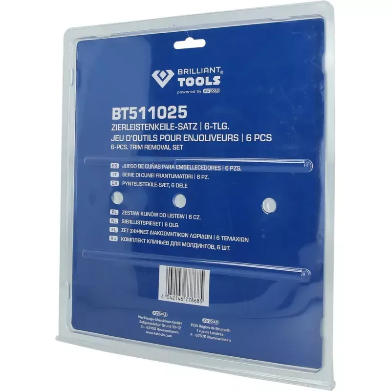 KS Tools BT511025 juego de cuñas para molduras, 6 piezas