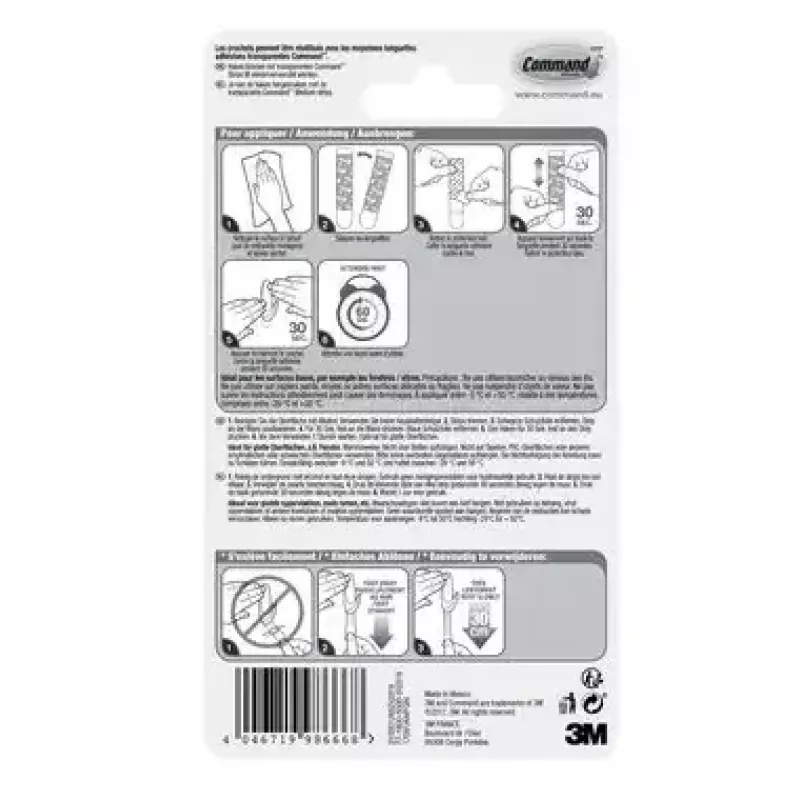 3M 17091AWFGN Gancho de almacenamiento para exterior Gancho Utility Transparente 1 ud.