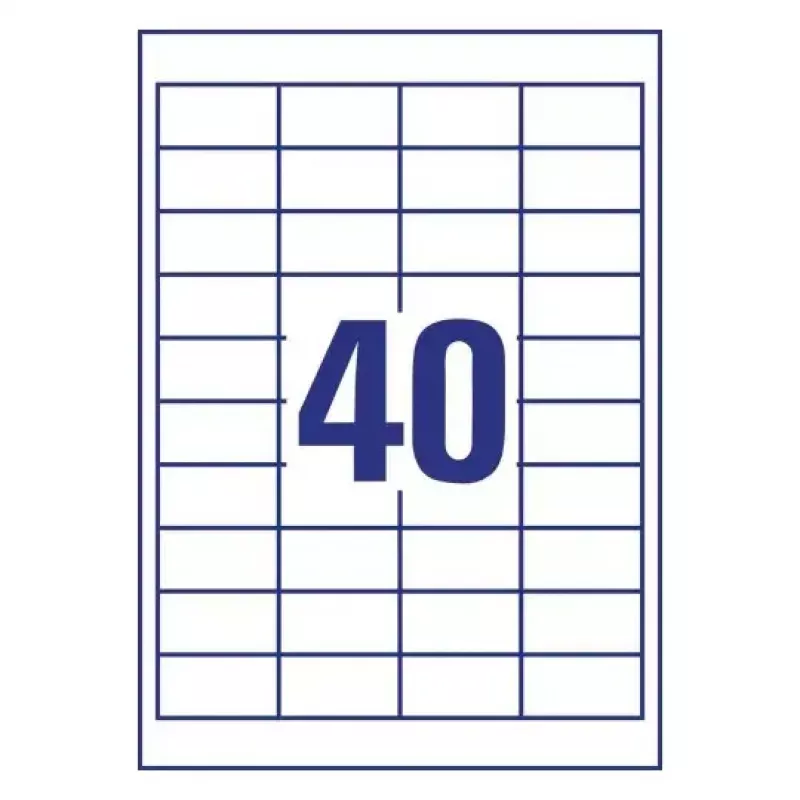 Etiqueta autoadhesiva para impresora Avery LR3657-10 Blanca 2,54x4,85 cm 400 uds.