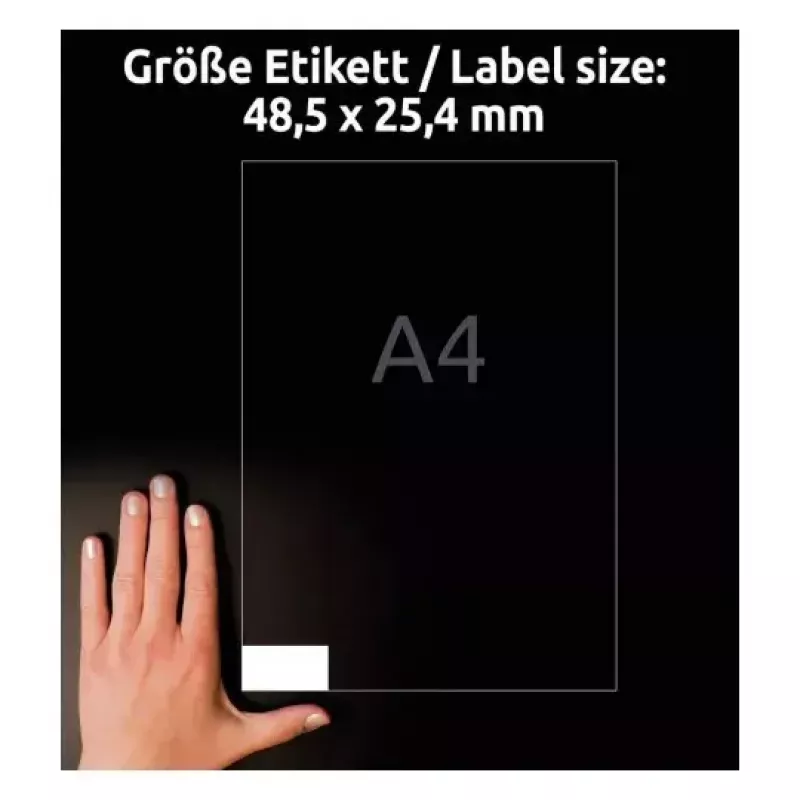 Etiqueta autoadhesiva para impresora Avery LR3657-10 Blanca 2,54x4,85 cm 400 uds.