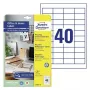 Etiqueta autoadhesiva para impresora Avery LR3657-10 Blanca 2,54x4,85 cm 400 uds.