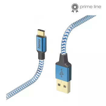 Hama Cable USB reflectante USB 2.0 1,5 m USB A USB C azul