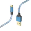Hama Cable USB reflectante USB 2.0 1,5 m USB A USB C azul