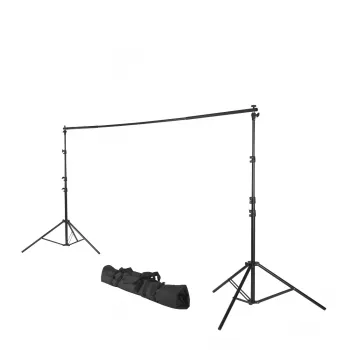 Trípode para fondo fotográfico Hama 00021202 aluminio negro 2,95 m
