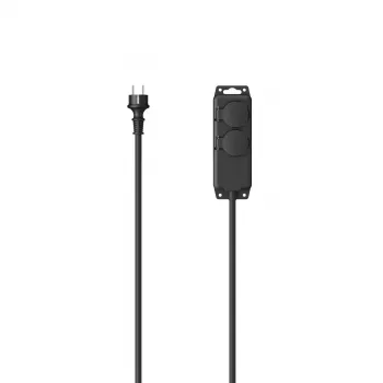 Hama 00223061 alargador 2 m 2 tomas de corriente para exterior negro