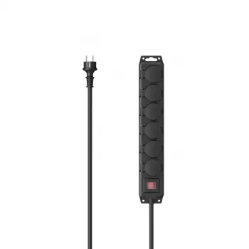 Hama 00223065 alargador 2 m 6 tomas de corriente para exterior negro