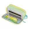 Estuche Herlitz Neon Soft poliéster menta amarillo 235x110x75mm