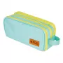 Estuche Herlitz Neon Soft poliéster menta amarillo 235x110x75mm