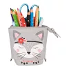 Estuche blando Herlitz Kitty poliéster gris rosa blanco