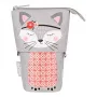 Estuche blando Herlitz Kitty poliéster gris rosa blanco