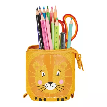 Estuche blando Herlitz Lion 140 mm x 75 mm x 185 mm poliéster naranja amarillo