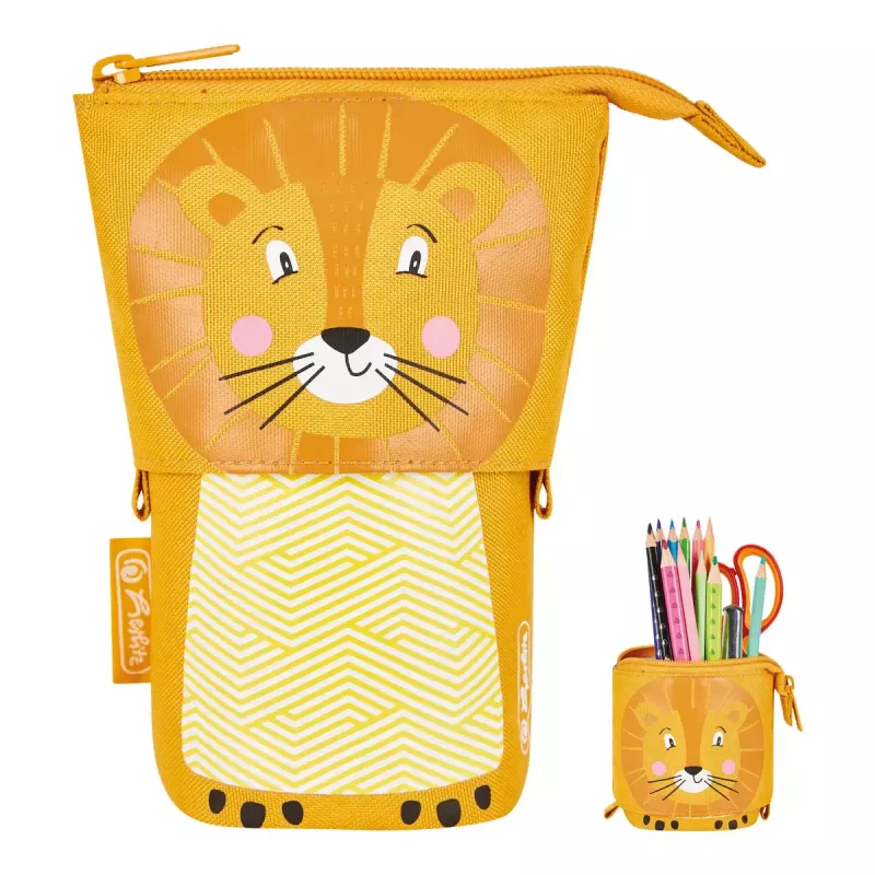 Herlitz 300001508 Lion estuche blando, poliéster, naranja/amarillo
