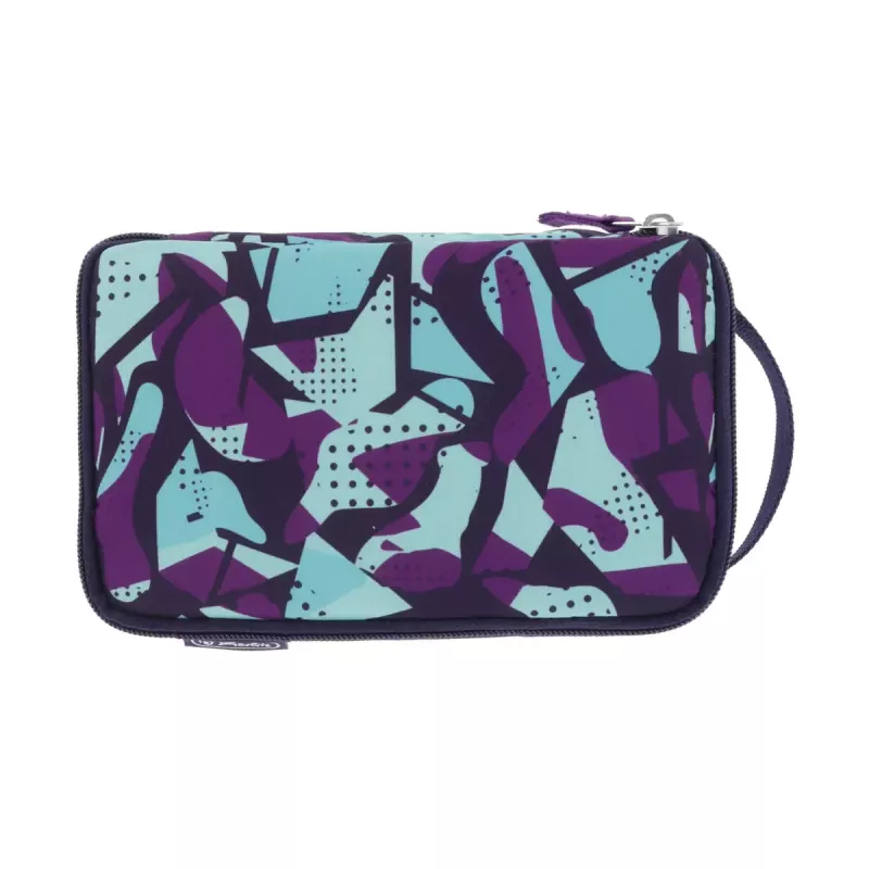 Estuche Herlitz 2 Go CamoPurple poliéster azul lila 210x130x60mm