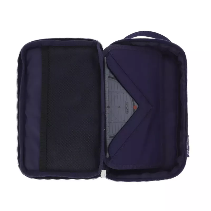 Estuche Herlitz 2 Go CamoPurple poliéster azul lila 210x130x60mm