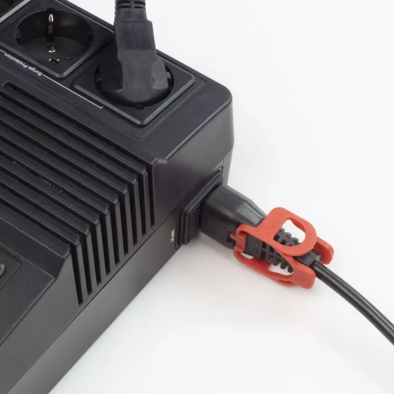 ACT Cable de alimentación conector CEE 7/7 (acodado) - C13 IEC Lock+ negro 2 m, EL332S, pack de 5