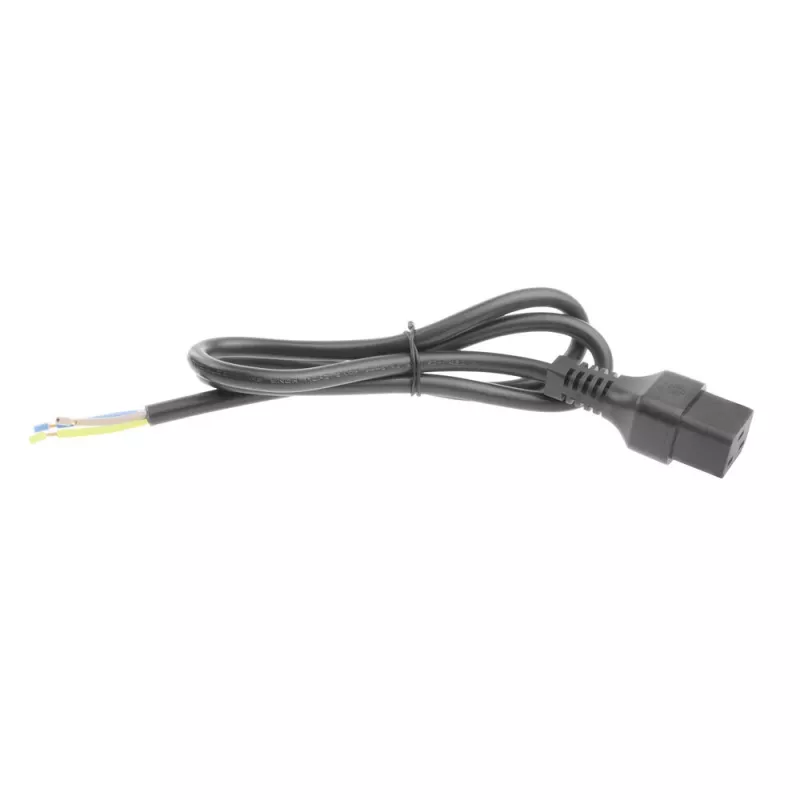 ACT Cable de alimentación C19 IEC Lock – extremo abierto negro 2 m, PC1174, pack de 5