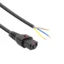 ACT Cable de alimentación C13 IEC Lock - extremo abierto negro 2 m, PC1025, pack de 5