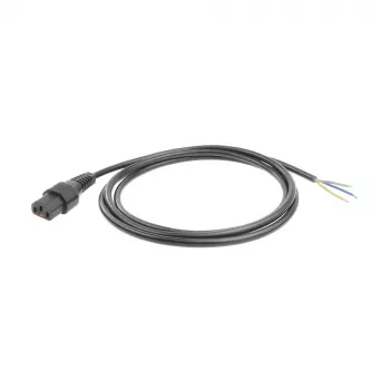 ACT Cable de alimentación C13 IEC Lock - extremo abierto negro 2 m, PC1025, pack de 5