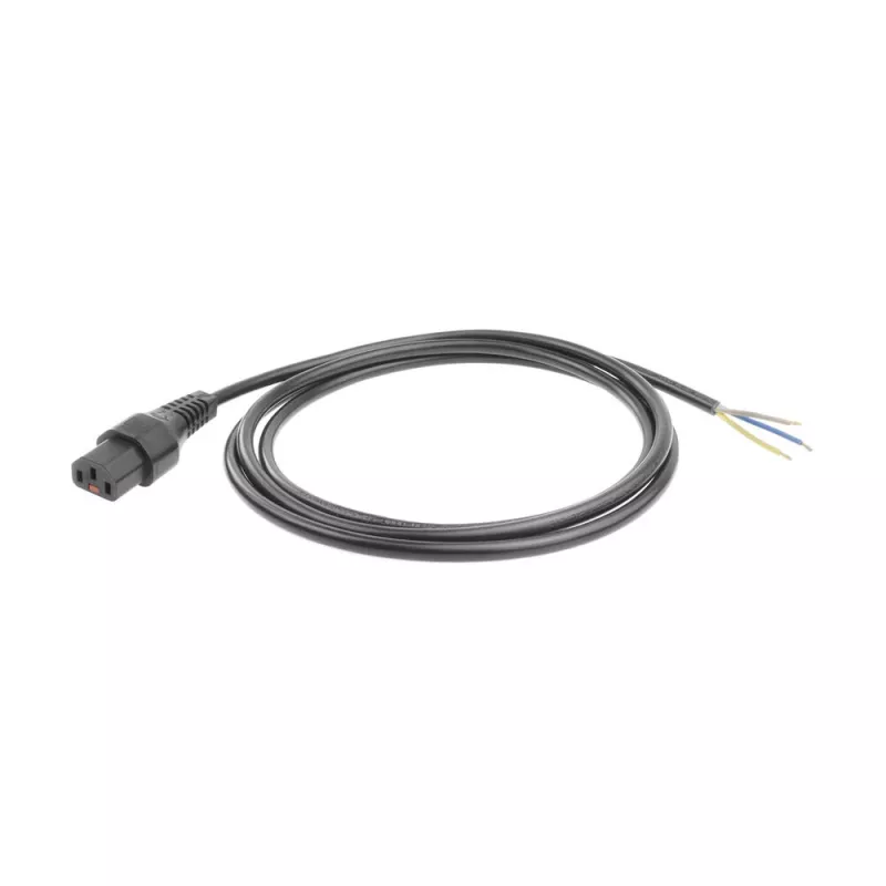 ACT Cable de alimentación C13 IEC Lock - extremo abierto negro 2 m, PC1025, pack de 5
