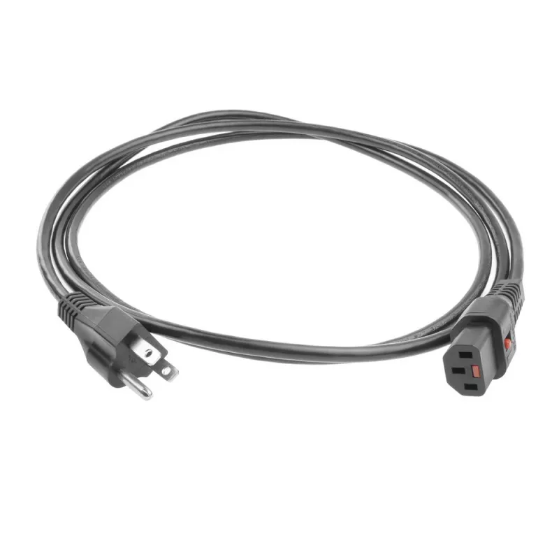 ACT Cable de alimentación conector USA - C13 IEC Lock negro 2 m, PC1063, pack de 5
