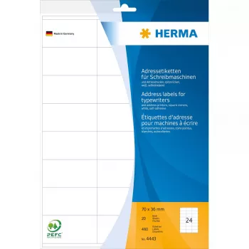 Etiquetas de dirección para máquinas de escribir HERMA 4443