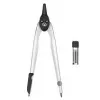Herlitz 8710006 set de compás en estuche, 2 piezas, 110 mm, negro