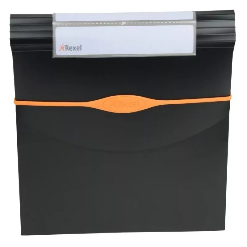 Rexel Optima Archivador de fuelle de 13 bolsillos, A4, negro, polipropileno (PP)