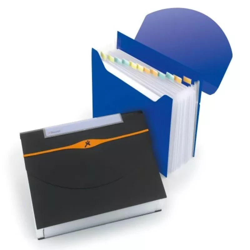 Rexel Optima Archivador de fuelle de 13 bolsillos, A4, negro, polipropileno (PP)