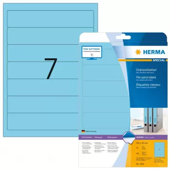 Etiquetas de archivo A4 HERMA 5093 azul papel mate opaco 140 uds.