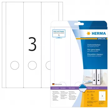 Etiquetas de archivo HERMA A4 61x297 mm blanco papel mate opaco 75 uds.