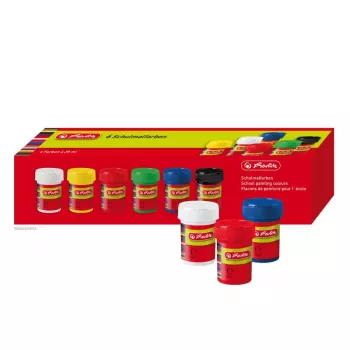 Pintura al agua Herlitz 8643025 negro azul verde rojo blanco amarillo 25 ml vidrio 6 uds.