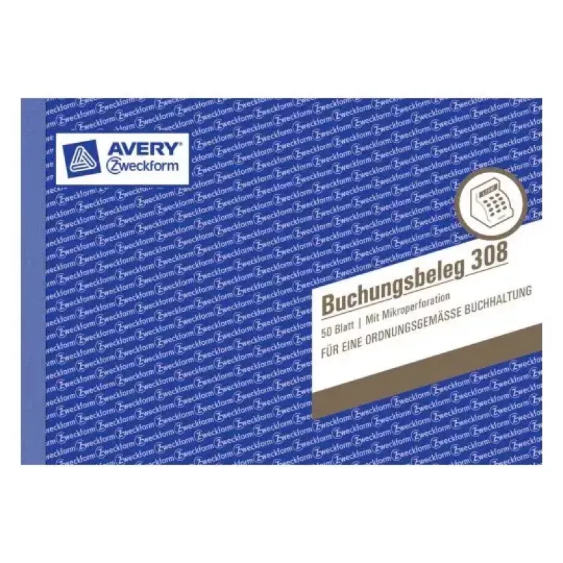 Libro de administración Avery 308 azul blanco