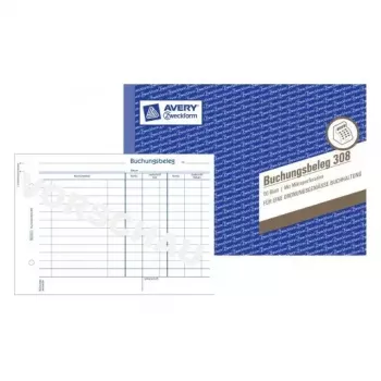 Libro de administración Avery 308 azul blanco