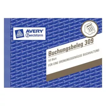 Libro de administración Avery 309 azul blanco