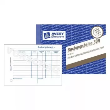 Libro de administración Avery 309 azul blanco
