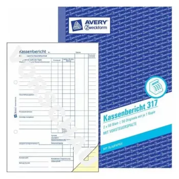 Libro de administración Avery 317 azul blanco