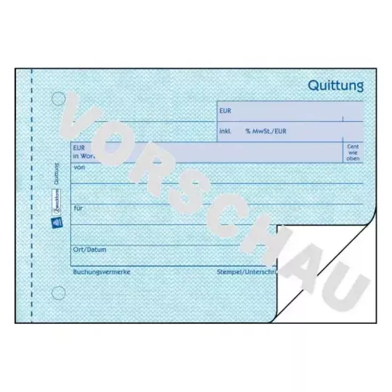 Avery Zweckform 321 Talonario de recibos (Quittung), A6 apaisado, 2 x 50 hojas