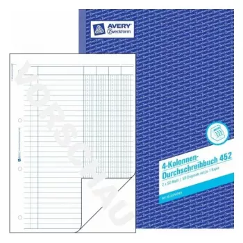 Libro de administración Avery 452 azul blanco
