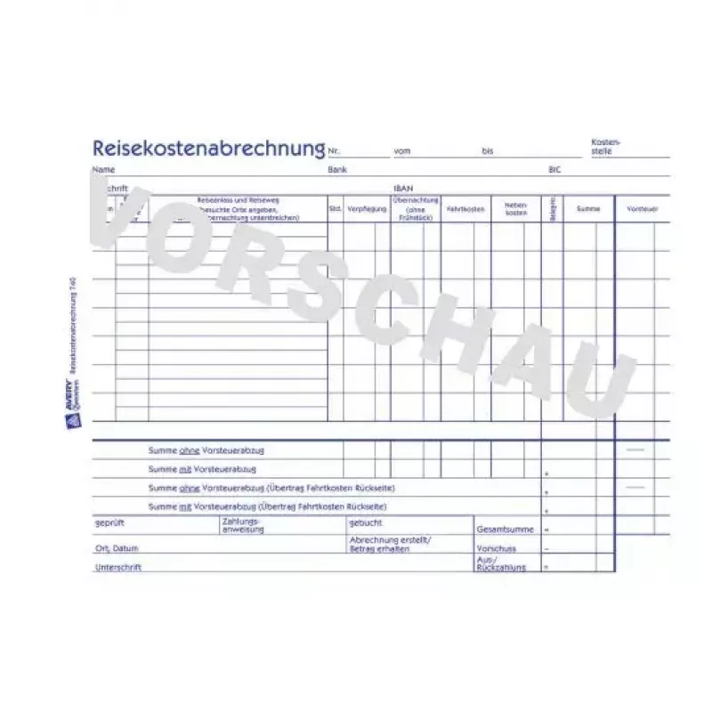 Libro de administración Avery 740 azul blanco