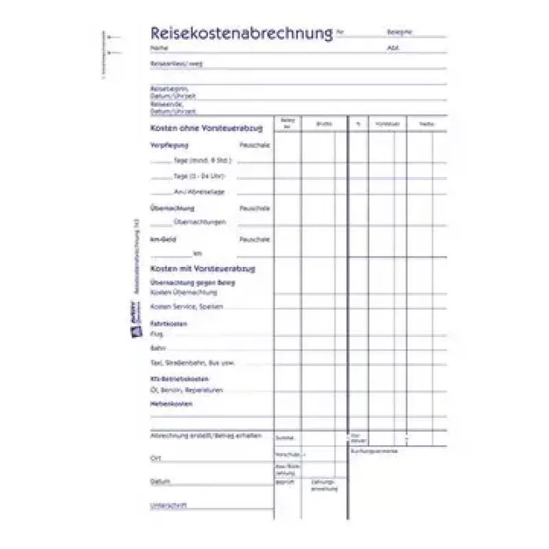 Avery Zweckform 743 Talonario de formularios de gastos de viaje, A5, 50 hojas