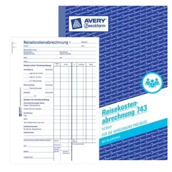 Libro de formularios Avery Zweckform 743 liquidación de gastos de viaje, A5, 50 hojas