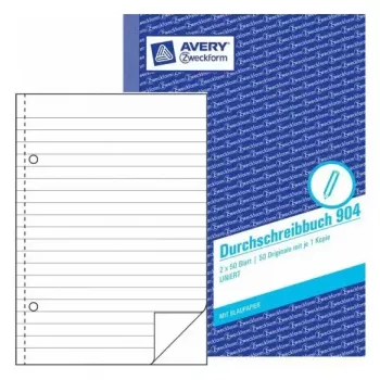 Cuaderno A5 Avery 904 50 hojas azul blanco