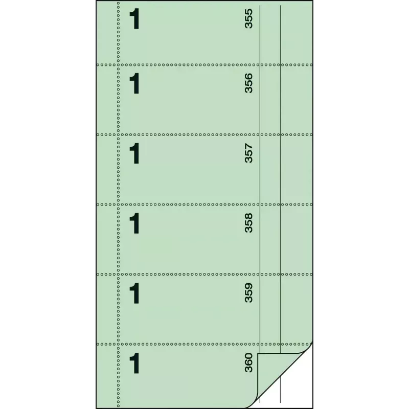 Sigel BO001 Bloc de pedidos, Camarero n.º 1, verde claro, 105 x 200 mm, 360 hojas desprendibles