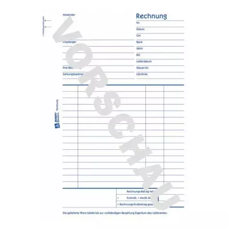 Libro de administración Avery 1230 azul blanco