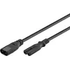 Wentronic IEC-60320-C8 a IEC-60320-C7 2m C8 conector hembra a C7 conector hembra Negro (97201)