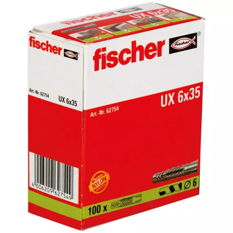 Taco de pared Fischer 62754 taco roscado 35 mm