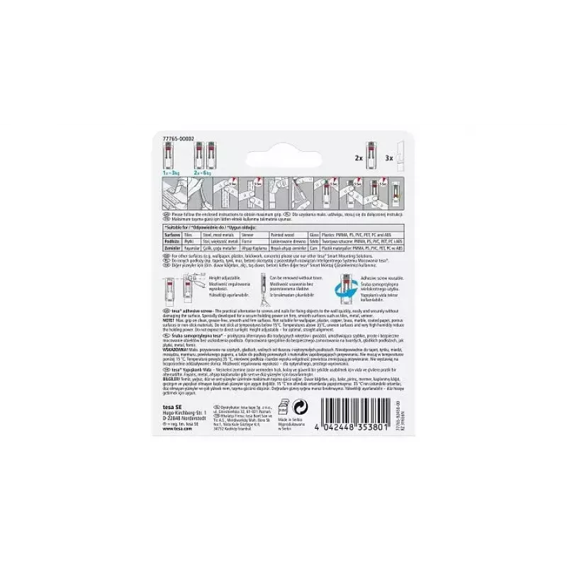 Ganchos universales TESA 77765 interior blanco 2 uds.