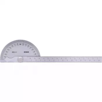 Transportador de semicírculo KS Tools 300.0700 acero inoxidable mate 220 mm